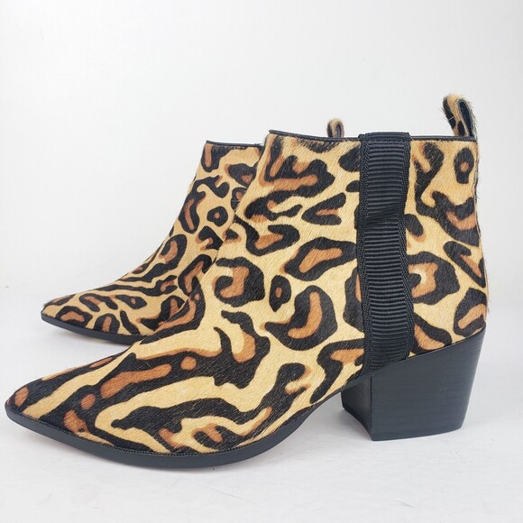L. Paolo Womens Ankle Booties cheetah print with real fur Size 6.5 - Picture 3 of 16